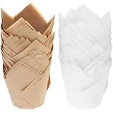 Toyvian 100 Capacillos para Cupcakes y Muffins de Papel Antiadherente, Resistentes la Grasa, Colores Claro y Natural, Tamaños Estándar, Ideales para Repostería Casera, Fiestas y Catering