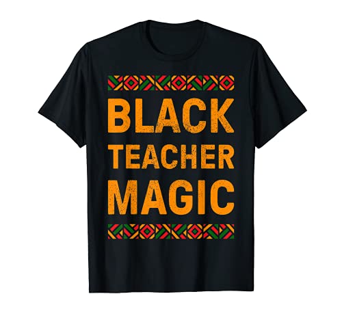 Camiseta negra Teacher Magic Teacher Black History Month Camiseta