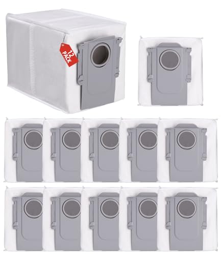 12 Stück Staubbeutel Zubehörset für Roborock Q Revo/Qrevo Pro/Qrevo MaxV/QV 35A/Qrevo S/Qrevo master/Qrevo Slim/Qrevo Curv/Qrevo Curv S5X/Qrevo Edge/Saros 10R Roboter