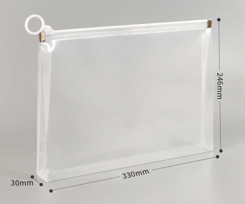 Image of Clear Zippered Pouches, Transparent Travel Document Organizer Bags, Transparent Presentation File Folder, Multipurpose Storage for Toiletry and Small Items, Set of 3