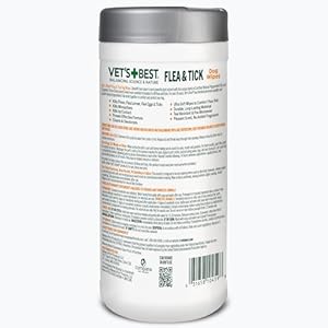 Vets best flea and tick wipes for dogs and cats  flea treatment for cats and dogs  plant based formula  certified natural oils  50 count   cucciolini doodles