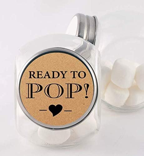 Baby Shower Faux Craft Paper Round Stickers - 1.67 Inch, 48 Count - Ready to Pop for Popcorn Shower for Boy or Girl image 5