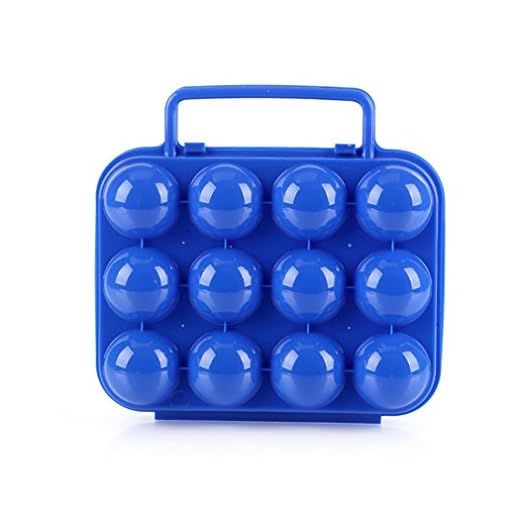 CFtrum Portable Porte-Oeufs/Boîte à Oeufs en Plastique pour Camping et Pique-Nique (12 Grilles, Couleur Bleu)