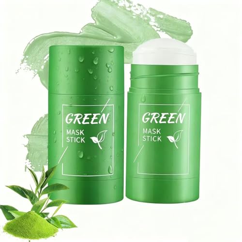 2 Pack Green Tea Mask Stick for Face Green Tea Deep Cleanse Mask Deep Cleansing Moisturizing Removing Blackhead Skincare for Men and Women