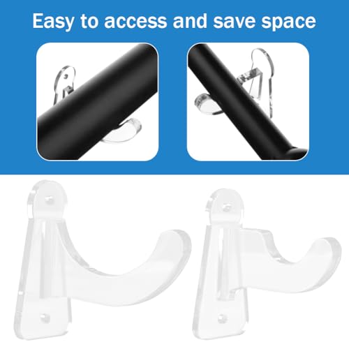 Ranjaner 2PCS Baseball Bat Display Case Holder with Screws and Expansion Tubes, Wall Mount Acrylic Baseball Bat Horizontal Rack for Memorabilia Collectible, Fits to 2-5/8 inch Barrel(Transparent) by Ranjaner - Used condition - Image 4