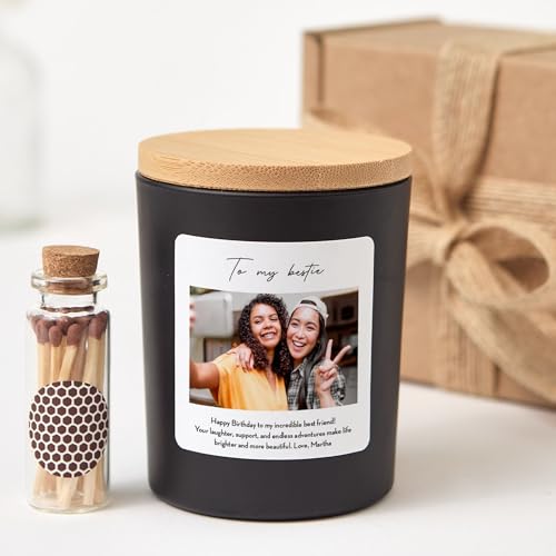 Custom Photo Candle Gift | Personalized Text | Soy Wax