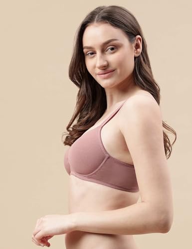Image of Marks and Spencer Womens Cotton Mix Plain Sweetheart Neck Bra T33 3208K 38 DD Brown