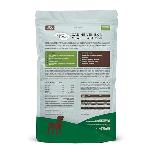 Image of NATURE'S LOGIC Dry Dog Food - Venison Meal Feast Dry Kibble, 4.4 lb