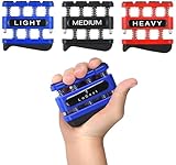 3 Pack Finger Strengthener - Finger Exerciser for Forearm and Hand Strengthener - Hand Grip Workout Equipment for Musician, Rock Climbing and Therapy - Hand Gripper Hand Exerciser Set Finger Grip Kit