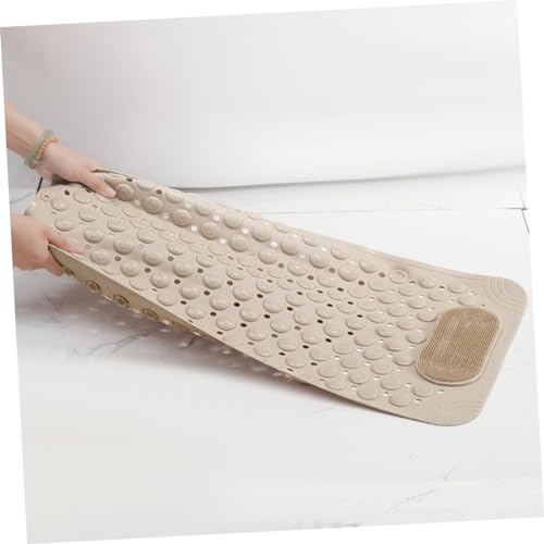 Alfombrilla de ducha beige antideslizante para el baño familiar 8