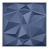 Art3d 19.7in x 19.7in (Pack Of 12) Wall Panel Diamond, Blue