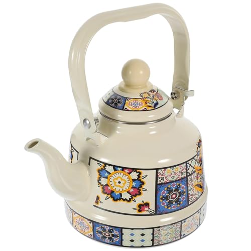 Enamel Camping Coffee Pot, Compact Stovetop Kettle with Quick Boil Design, Ideal for Backpacking & Hiking(1.7L)