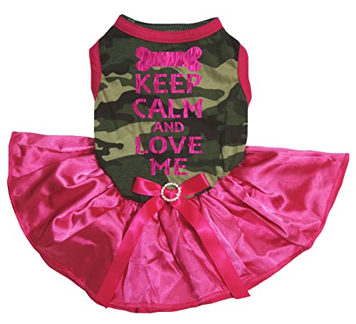 Robe pour chien Keep Calm rose vif déclaration d'amour canine - 2