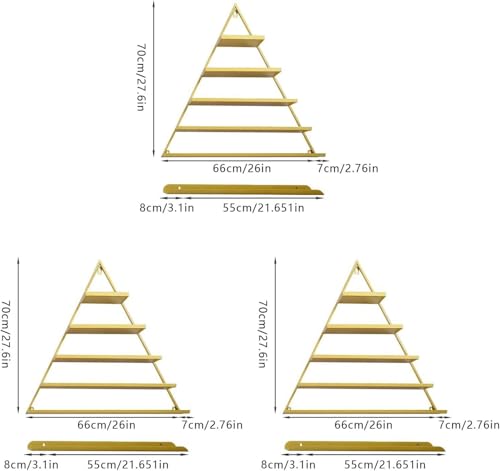 Expositor de esmaltes de uñas de metal dorado y diseño triangular elegante 4