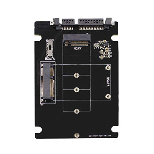 S107-RTK Adapter Card Expansion Card All 2 in 1 mSATA to SATA NGFF(M.2) to SATA III SATA3 Converter/Adapter Support mSATA/M.2 NGFF SSD Solid State Disk for Desktop