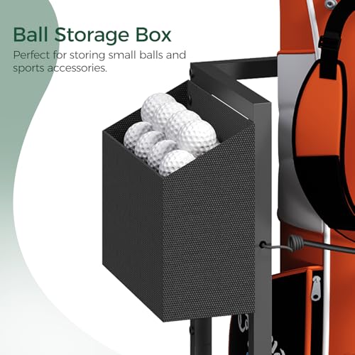 golf bag organizer for garage golf bag storage stand fits 2 golf bags freestanding golf club holder for garage shed home basement other golfing equipment accessories black bebk17501