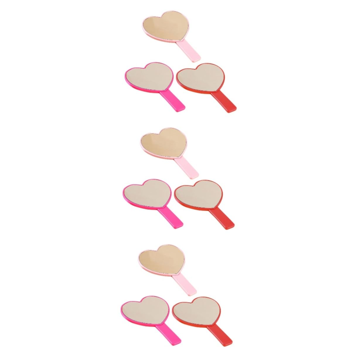 9 piezas espejo de corazón espejo de mano espejo cosmético con asa mini cosmético de mano espejo pequeño maquillaje espejo de tocador espejo de maquillaje al aire libre accesorios de viaje escrit