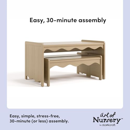 Image of Storkcraft Casablanca Montessori Indoor Kids Table & Bench Set, Driftwood