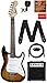 Squier by Fender Mini Strat Electric Guitar - Brown Sunburst Bundle with Amplifier, Instrument Cable, Tuner, Strap, Picks, Fender Play Online Lessons, and Austin Bazaar Instructional DVD