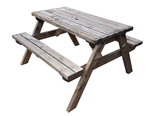 CLASSIC Traditional Pub and Garden Style Bench - Commercial Grade - Heavy Duty - Rustic Brown (4ft)