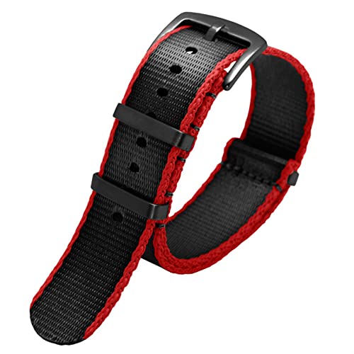 Bracelet montre 20mm en nylon ultra résistant avec boucle noire pour montre de plongée 007