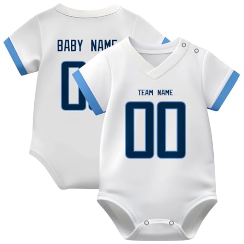 Image of KREDE Baby Clothes Unisex Bodysuit Jersey Style Custom Name Number for Baby Boys