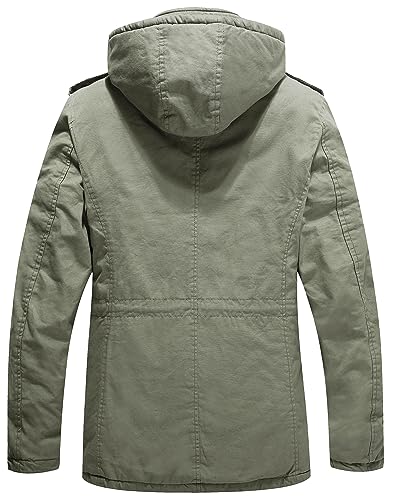 Image of WenVen Men's Winter Thickened Military Parka Jacket Warm Coat