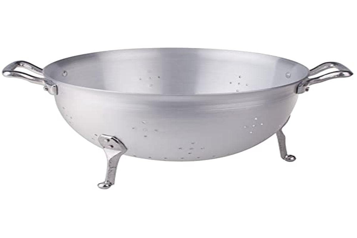 Pentole Agnelli Family Cooking Aluminium Tripodal Pasta Colander With 2 Handles, Diameter 28 Cm.