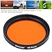 Kafuty-1 40.5mm Round Full Color Lens Filter,Orange Yellow Green Blue Purple Full Color Camera Lens Filter with Storage Box for Canon,for Nikon,for Sony(Orange)
