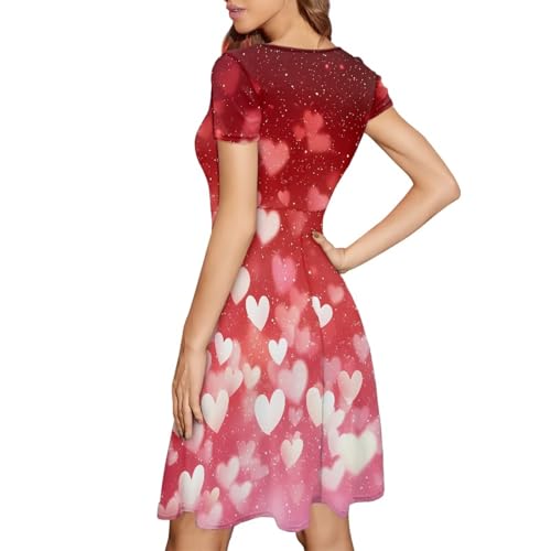 Image of AFPANQZ Womens Casual Summer Lightweight Vintage Dress Short Sleeve Midi Dress Knee-Long Luxury Formal Dress