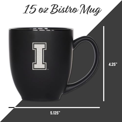 Image of Rico Industries NCAA Primary 15-Oz Personalized Matte Black Bistro Mug - for Hot or Cold Drinks