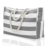 ✅【BEACH BAGS WATERPROOF SANDPROOF】Die Strandtaschen sind aus strapazierfähigem, hochwertigem Gewebe hergestellt, das wasser- und reißfest ist und Schutz vor Sand und Wasser bietet. Sie können einen Tag am Strand genießen, ohne sich Sorgen machen zu müssen, dass Ihre Sachen nass oder beschädigt werden.Perfekt als Badetasche, wasserdichte Tasche, Weekender-Taschen für Frauen, Strandurlaub, packbare Strandtasche, Wochenendtasche, Alltagstasche, etc.