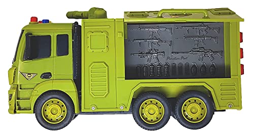 Image of SHIPEASE Friction Powered Rescue Squad Army Truck Toy for Kids Boys Girls Pull Back Construction Vehicle Military Truck with Light Music (Multicolor)