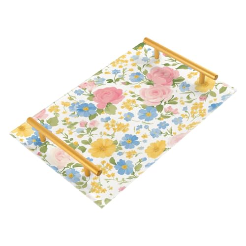 Hermosas bandejas de comida decorativas con asas para servir bebidas para joyas, perfumes, servicio de alimentos, charolas para servir café