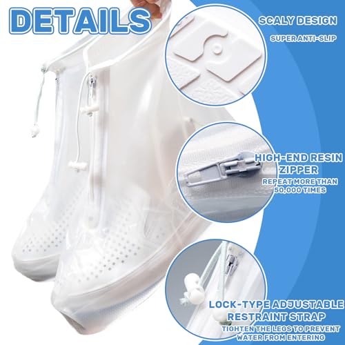 Reusable Waterproof Shoe Covers – Non-Slip Rain Boot Protectors with & Adjustable Fit, Outdoor Shoe Covers for Walking, Cycling & Travel3