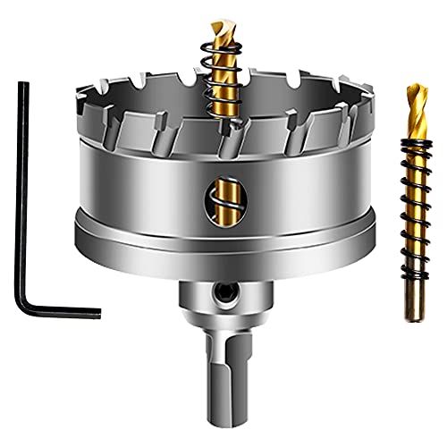 ASNOMY 60mm Scie à Cloche en carbure de tungstène, TCT Foret de scie trépan avec 2 forets pilote plaqués titane pour acier inoxydable, feuille, métal Cover