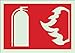 Brady 90967 Glow-In-The-Dark Plastic Glow-In-The-Dark Fire & Exit Sign, 7" X 10", Legend "(Fire Extinguisher Picto)"