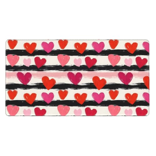Grand tapis de souris de jeu noir et blanc pour ordinateur portable et bureau