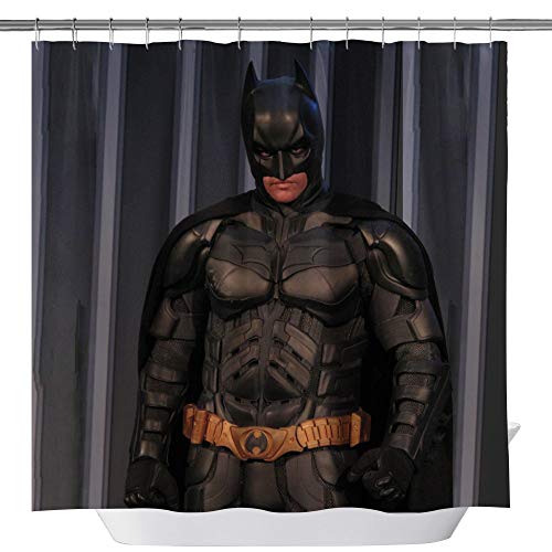 Dark Knight Batman Shower Curtains, Waterproof Polyester Fabric Bathroom Curtain, 3D Print Decor Shower Curtain Set with Hooks, 71X 71 in