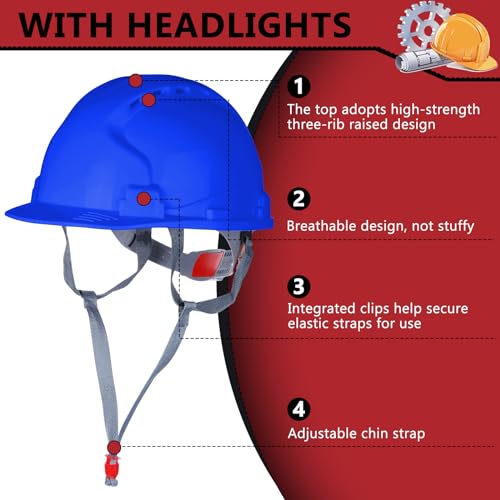 Image of Leumoi 20 Pack Hard Hat Bulk 4-Point ABS Safety Helmets Adjustable
