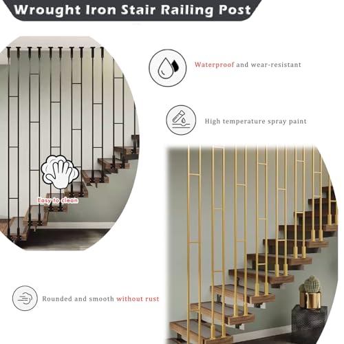 Balustres d'escalier en fer forgé adaptables pour sécuriser un garde-corps blanc - 6