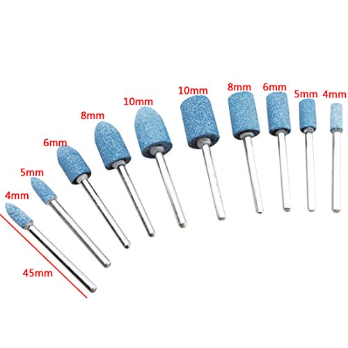 Corundum Grinding Heads, Abrasive Mounted Stone Grinding Wheel Head, Rotary Tools Deburring Polishing Bits Set, with 1/8