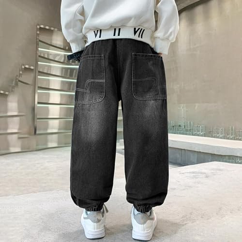 wodceeke Boys Baggy Jeans Joggers Y2k Denim Pants Elastic Waist Loose Boyfriend Jeans for Kids 5-15 Years3