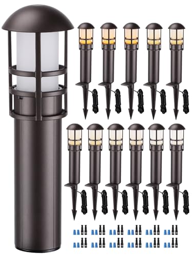 Image of LEONLITE 12-Pack 5CCT Low Voltage Landscape Pathway Lights, 3W, CRI90