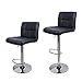 Tabouret de Bar Lot de 2, Chaise de Bar Hauteur Réglable (60-80 cm) Rotation à 360°, avec Dossier et Repose-Pieds, pour Comptoir Bar Cuisine (Noir)