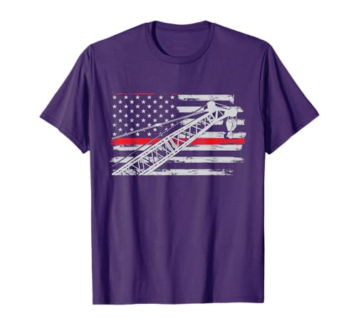 Crane operator Usa Flag Heavy Equipment Crane T-Shirt