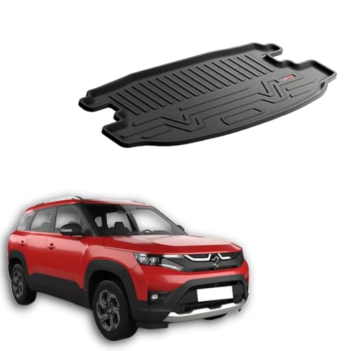Image of 3D TPE Car Boot Mat for Brezza (2022 Onwards) Custom Fit, Heavy Duty & Anti-Slip Brezza Boot Mat | All Weather Resistant, Waterproof & Dustproof Trunk Liner, Car Dicky Mat