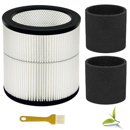 Image of 17884 Replacement Filter Fits Craftsman 6 8 12 16 Gallon Wet Dry Vacuums, Replaces 9-17884 General Purpose Vac Filter with 2x Wet Foam