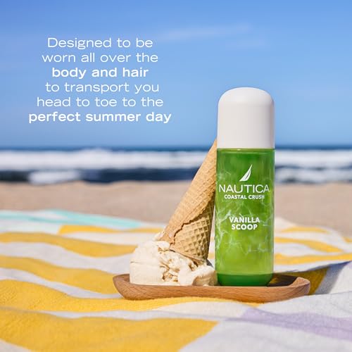 Image of Nautica Vanilla Scoop, a Decadent Gourmand Hair & Body Mist for Women, Notes of Pistachio, Cherry Blossom, and Vanilla, Long Lasting, 8.0 fl oz