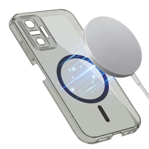 Image of Jkobi Lifetime Anti-Yellow MagSafe Compatible Clear Back Cover Case for Xiaomi Mi Redmi Note 10 Pro | 10 Pro Max (Sleek Hard Crystal | Shockproof and Camera Protection)